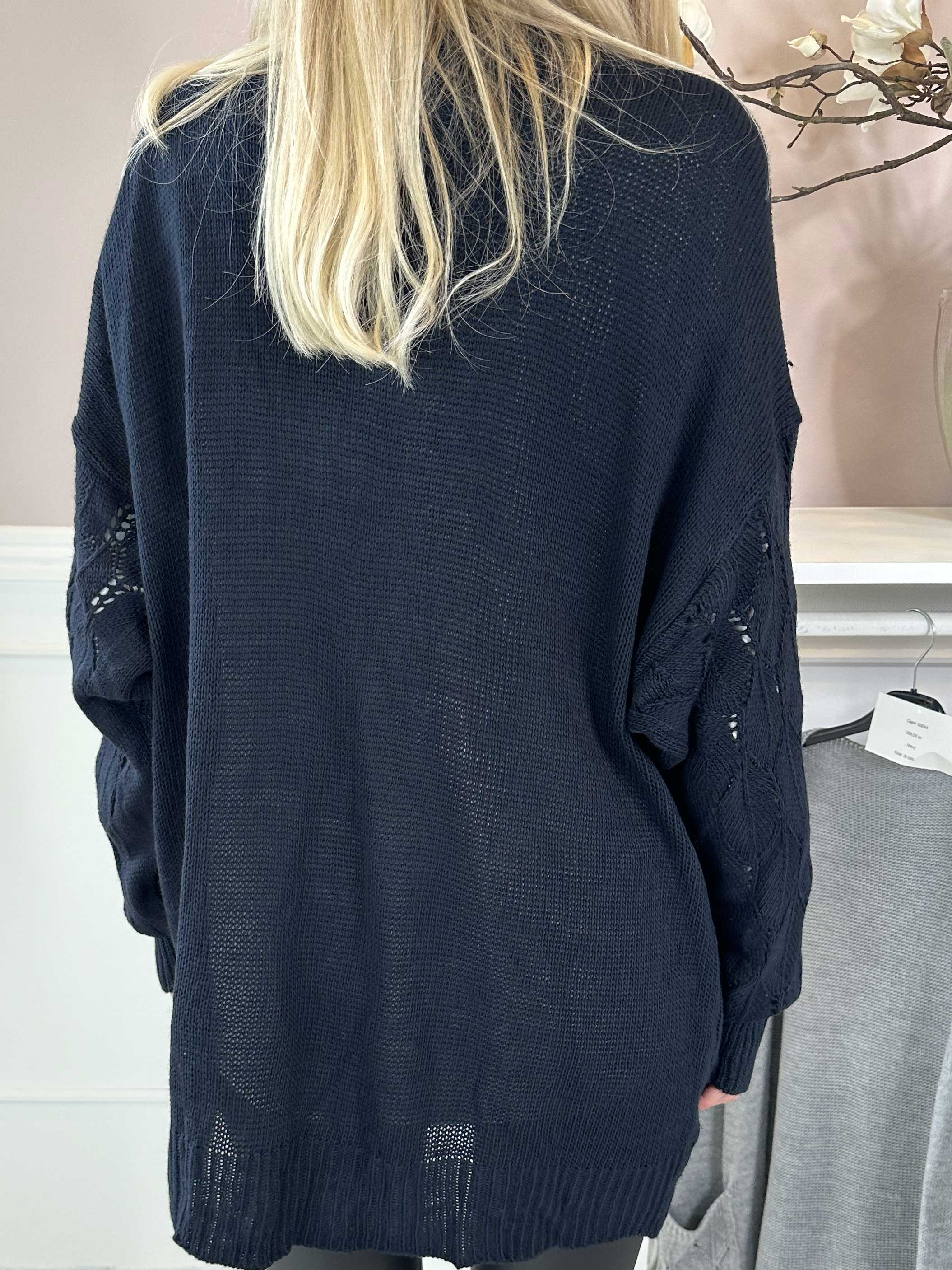 Capri - Strikcardigan med lommer